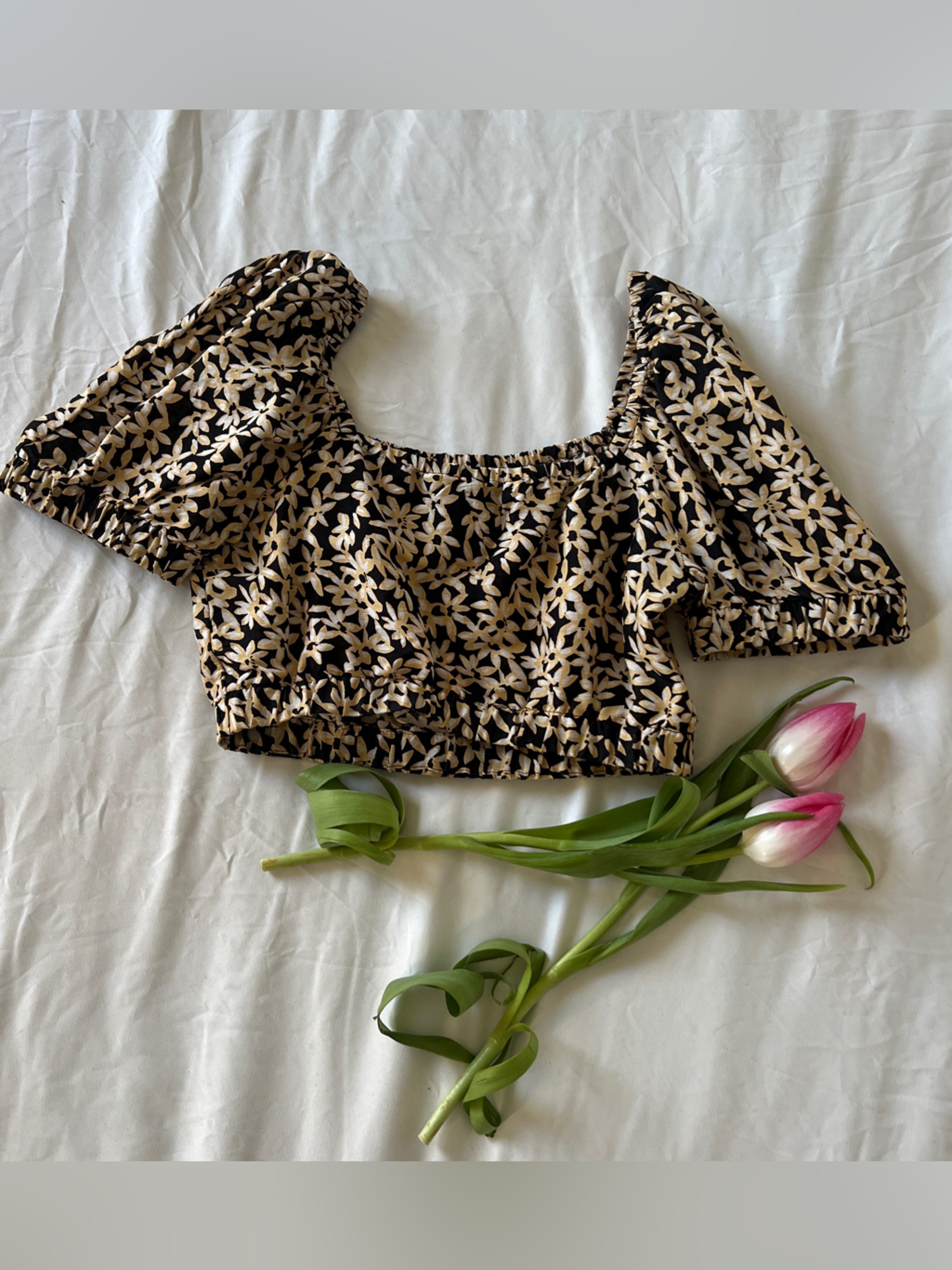 Floral Off-The-Shoulder Bardot Crop Top